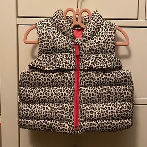 Cheetah print puffer vest